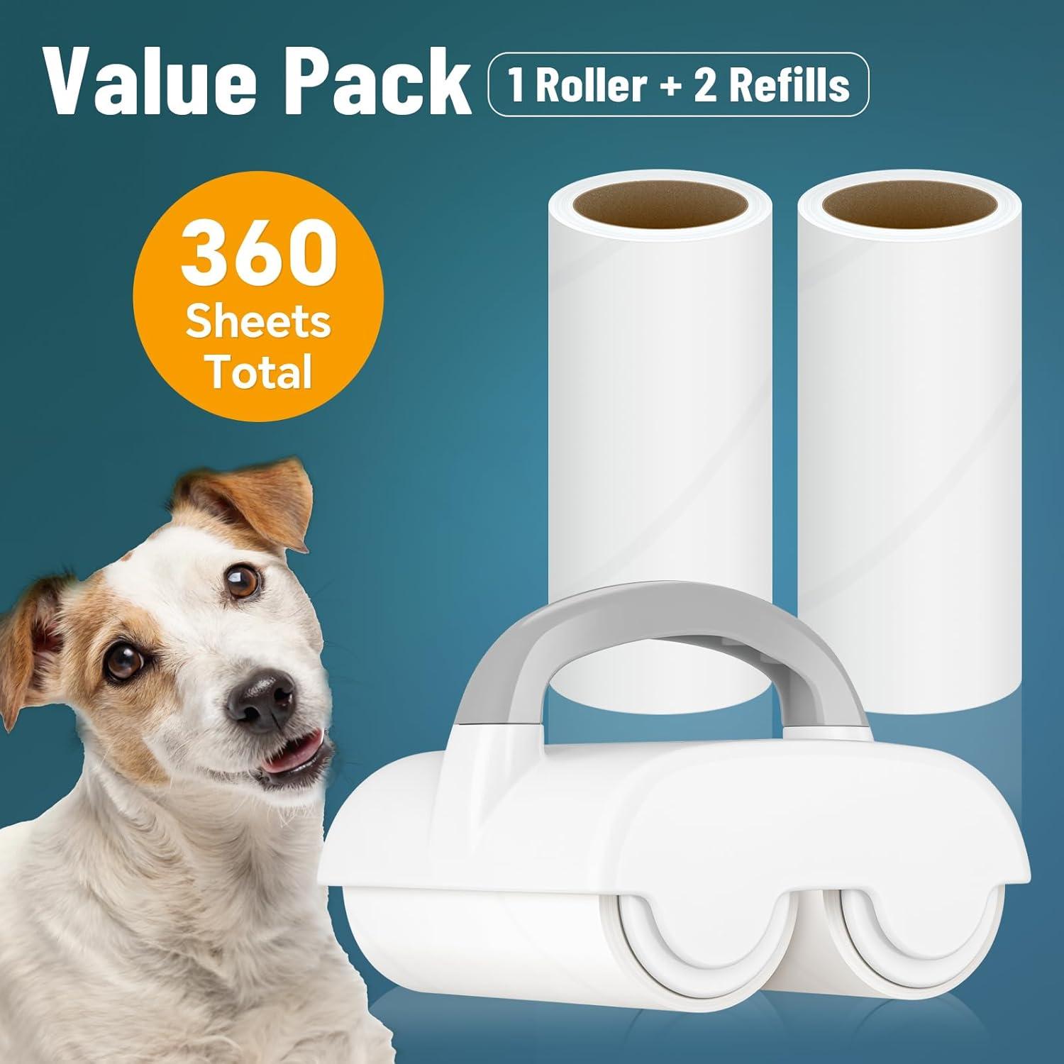 Rodillo Quitapelusas Doble NiHome con 4 Recambios, 90 Hojas