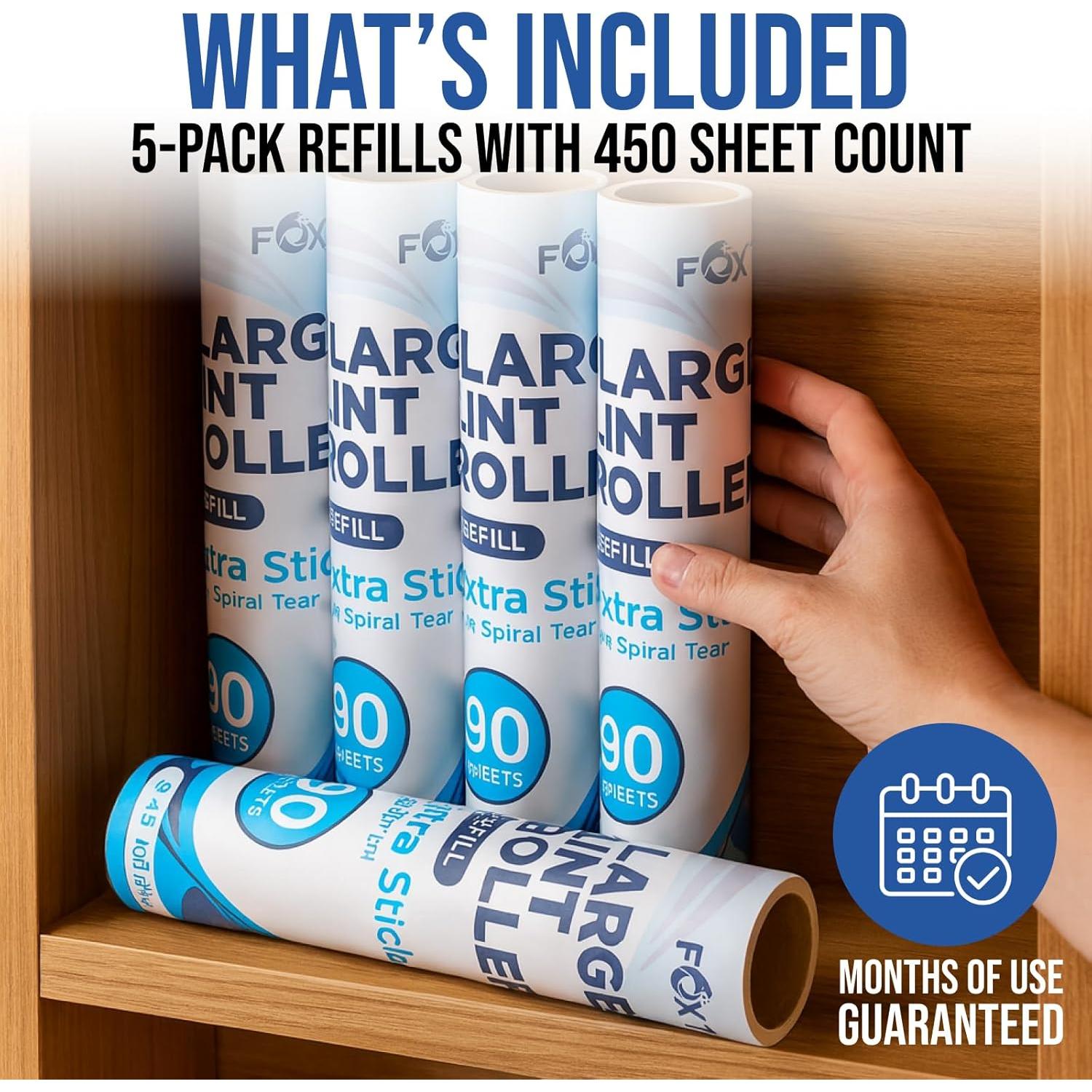 Recargas Rodillo Quitapelusas Fox Trot 450 Hojas 24 cm