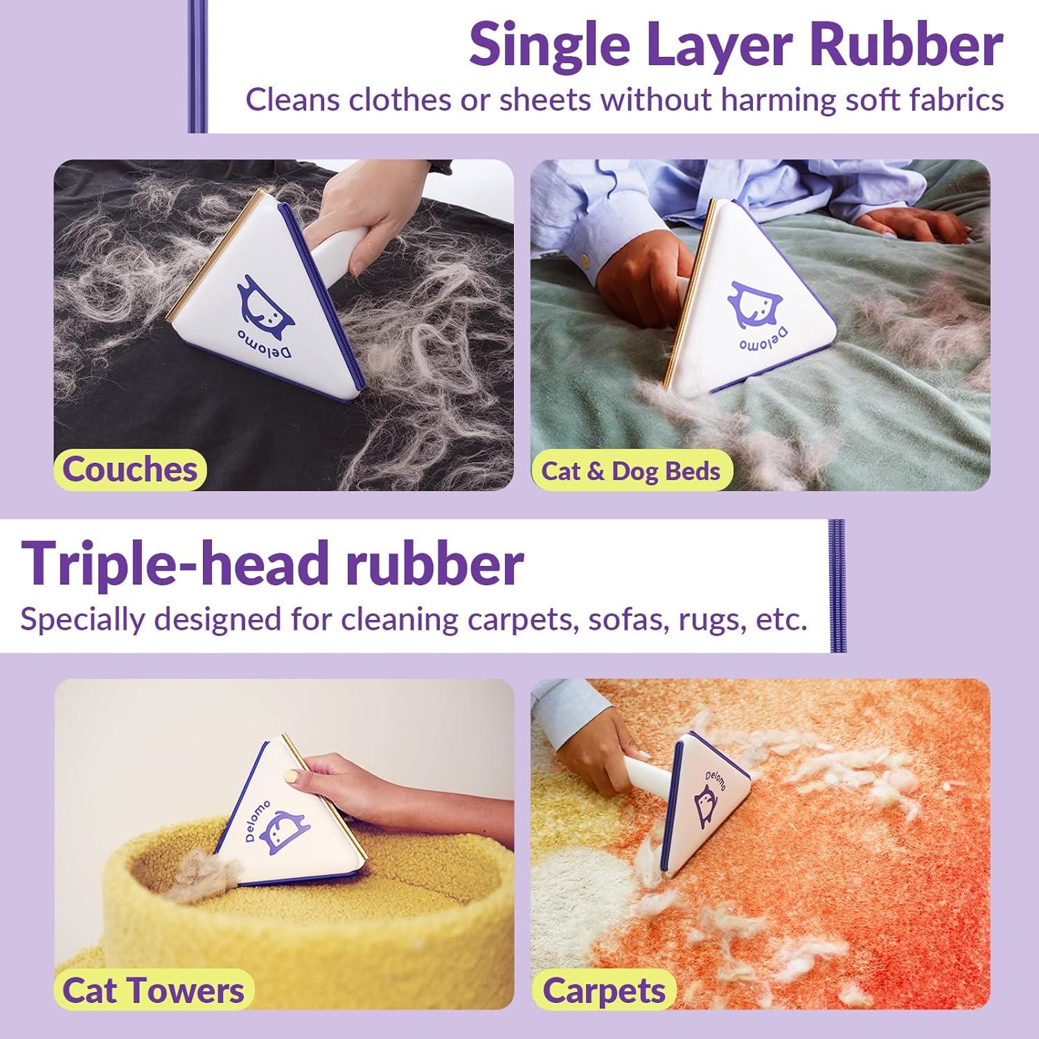 DELOMO Removedor de Pelo de Mascota 3 en 1 - 15.24 cm