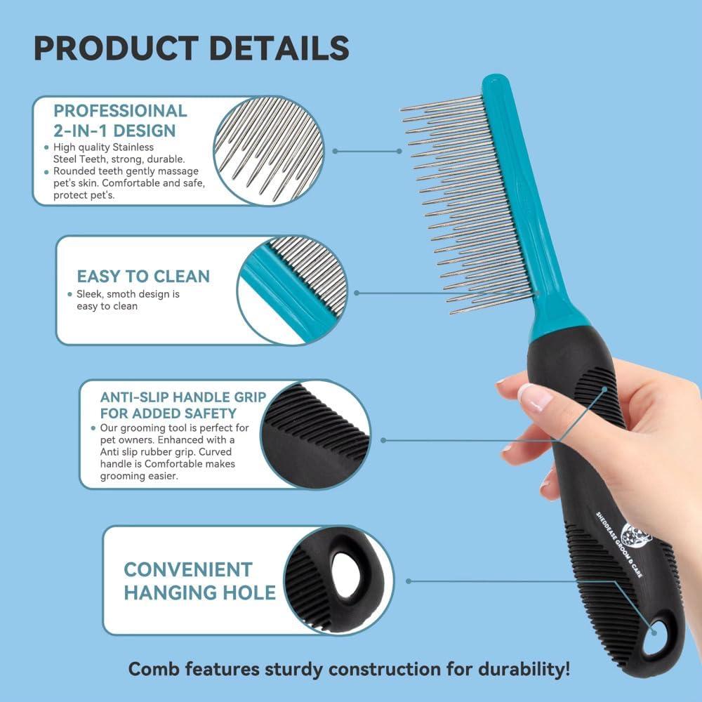 Kit de Aseo para Mascotas Sheddease Groom & Care 2 en 1