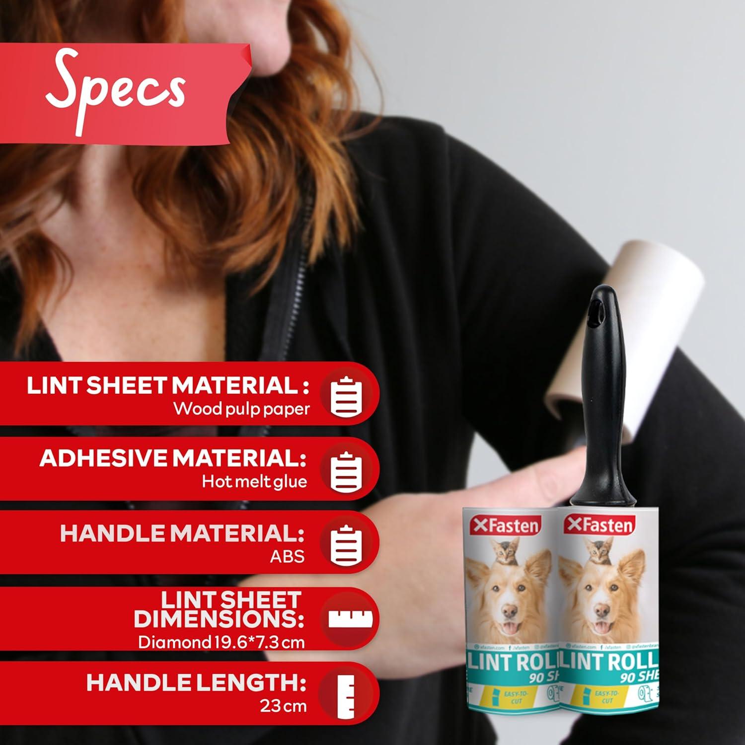 Rodillo Adhesivo para Pelo de Mascotas XFasten 180 Hojas