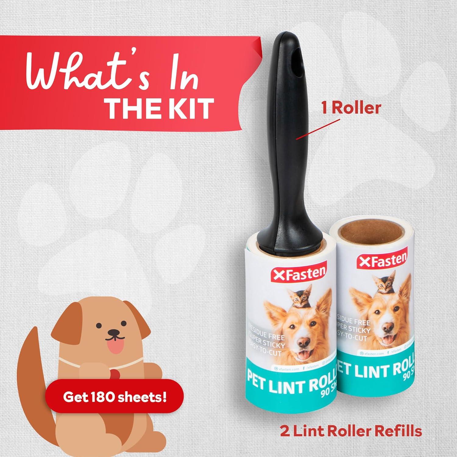 Rodillo Adhesivo para Pelo de Mascotas XFasten 180 Hojas