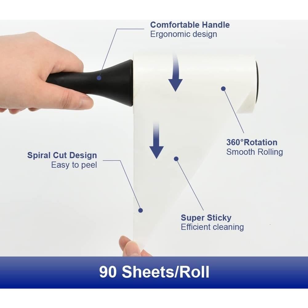 Rodillo Quitapelusas Windson - 900 Hojas, 10 Recargas, Extra Pegajoso
