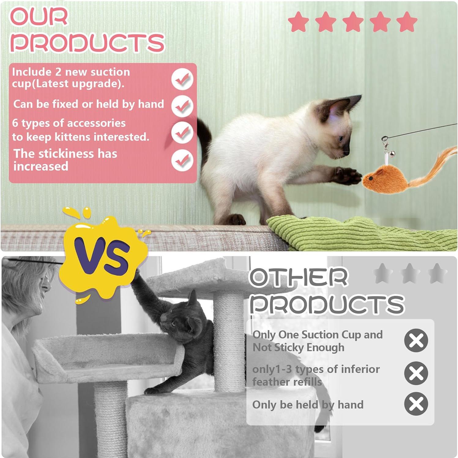 Juego Interactivo para Gatos Maiguangta 6 Piezas con Ventosas