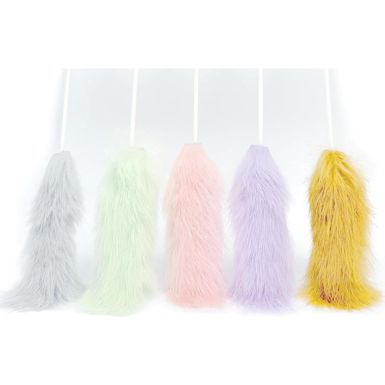 Juguetes para Gatos ZAYLUMO - Set de 5 Varitas de Piel 38 cm