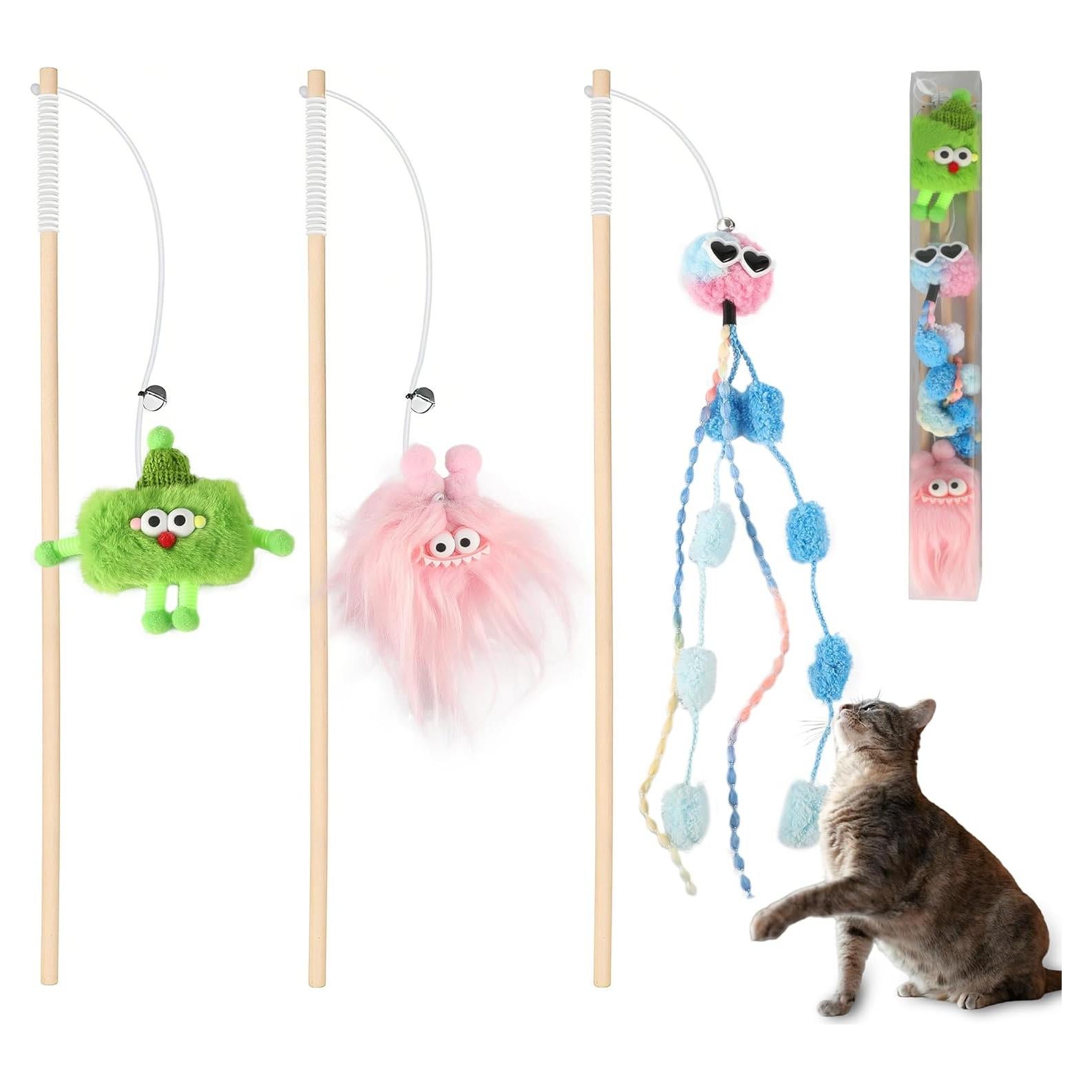 Juguete de Varita para Gatos FUTURE FOOT - 40 cm, Paquete de 3