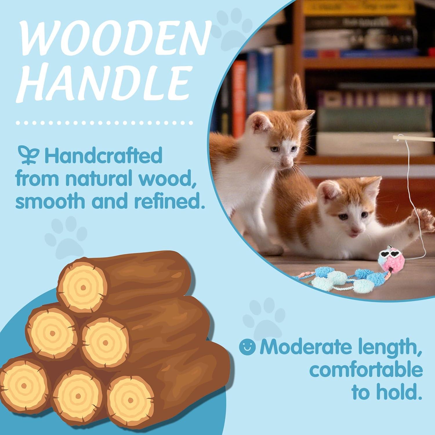 Juguete de Varita para Gatos FUTURE FOOT - 40 cm, Paquete de 3