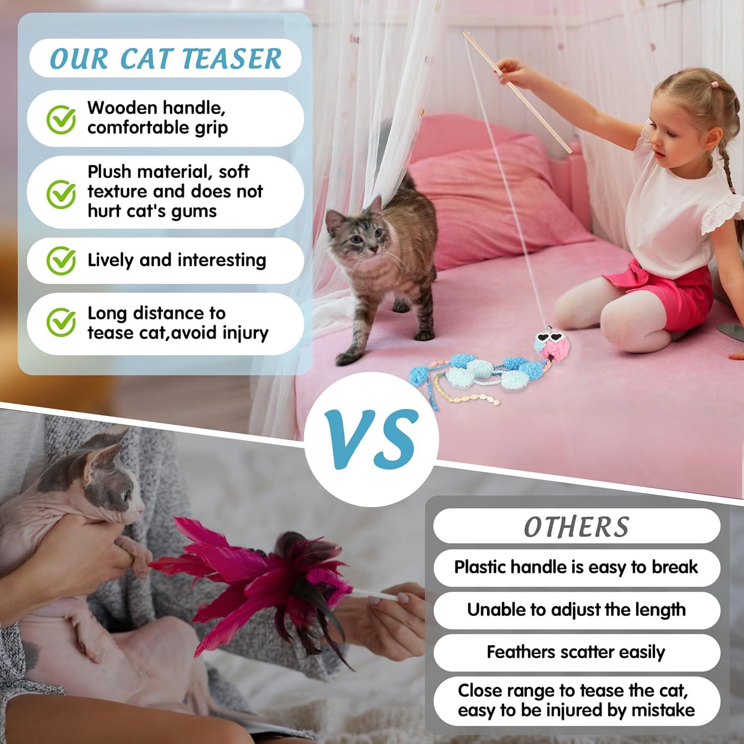 Juguete de Varita para Gatos FUTURE FOOT - 40 cm, Paquete de 3