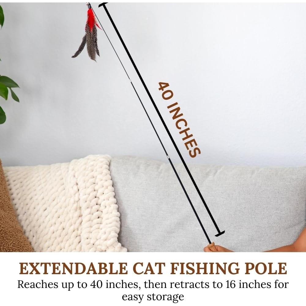 Juego de Juguetes para Gatos GADGETSOLOGY Varita Retráctil 4 en 1