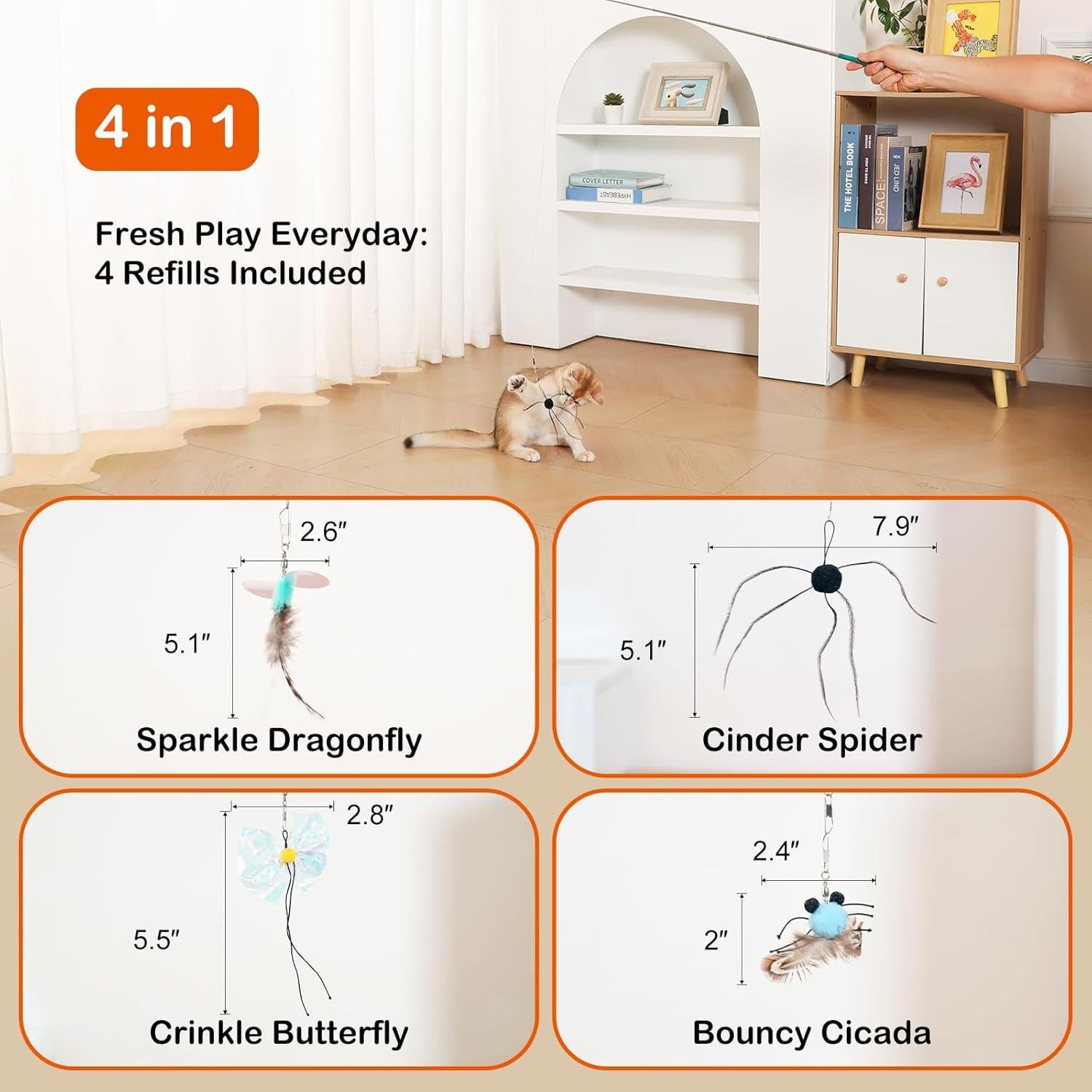 Juguete Interactivo para Gatos Catisfy BioBugs con 4 Recargas