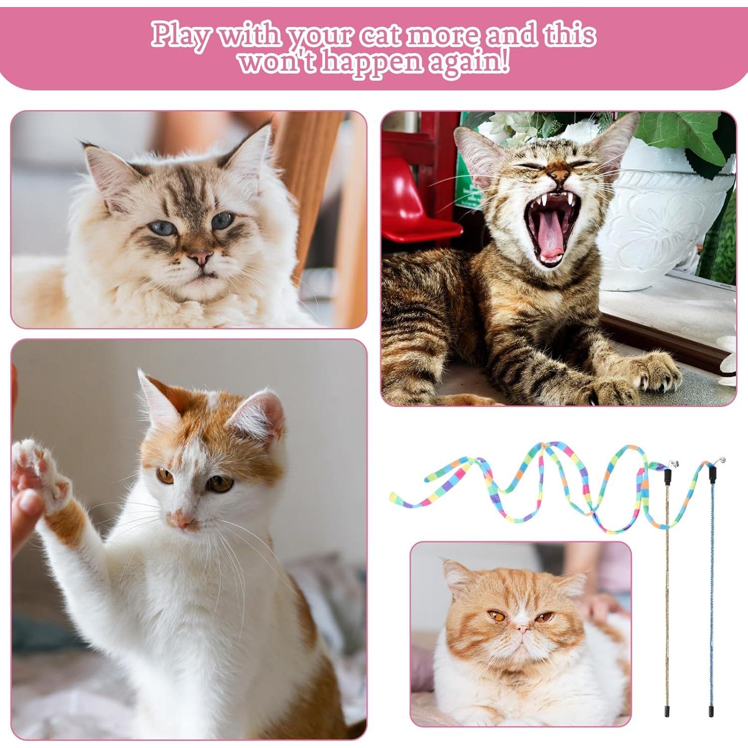 Juguetes Interactivos para Gatos InnoHHustle 2 Pcs Varitas Coloridas