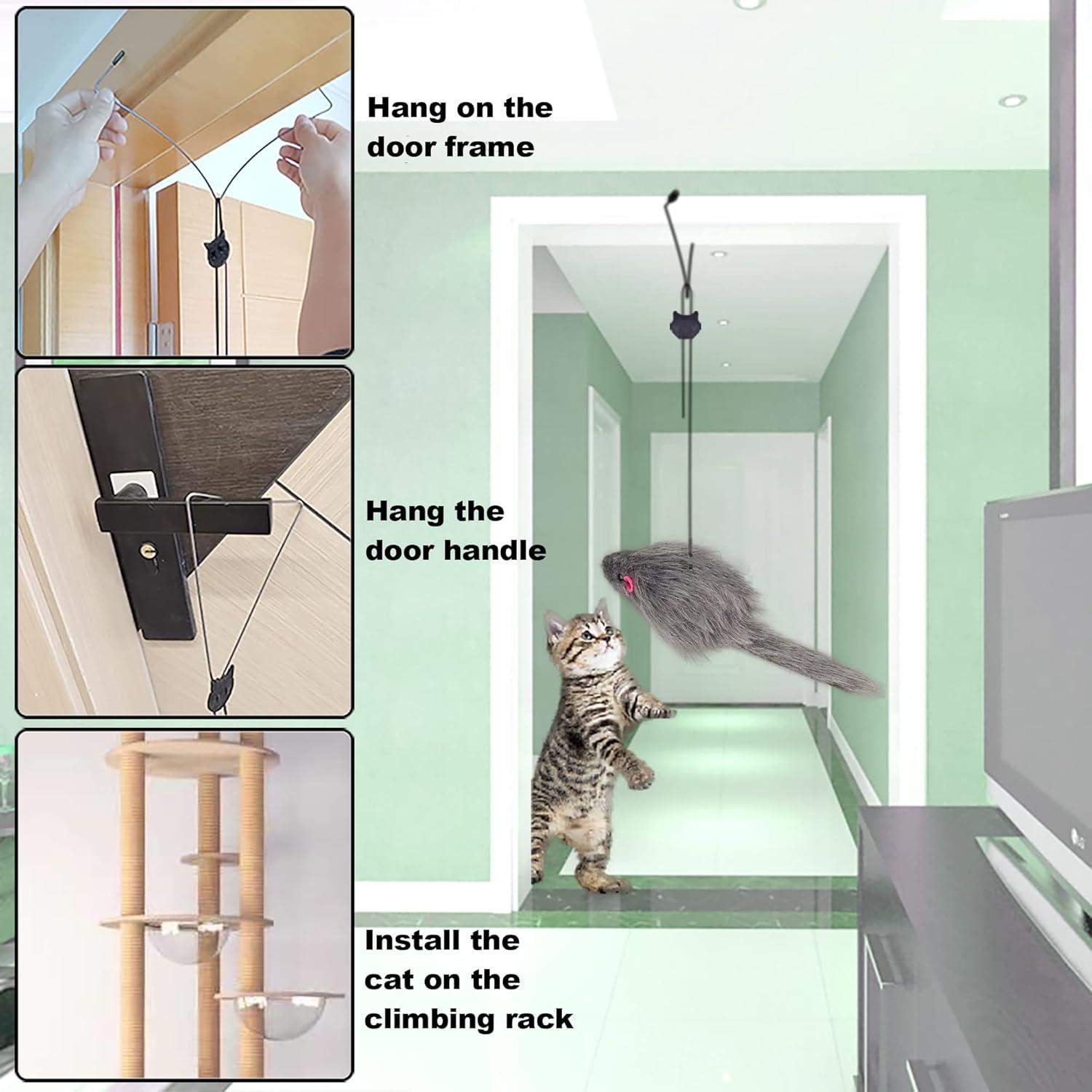 Juego de Juguetes Interactivos para Gatos Baoheyao B102 - Varita de Plumas y Accesorios