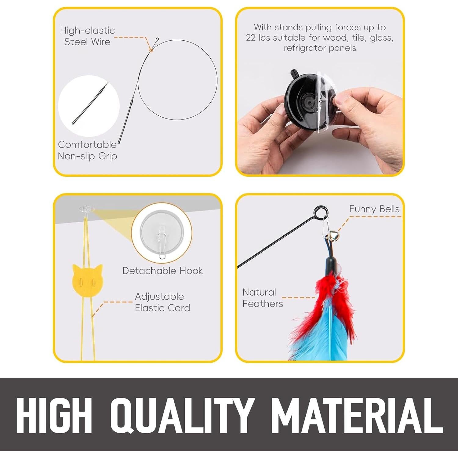 Juego de Juguetes Interactivos para Gatos BURCHLIFE 4 en 1