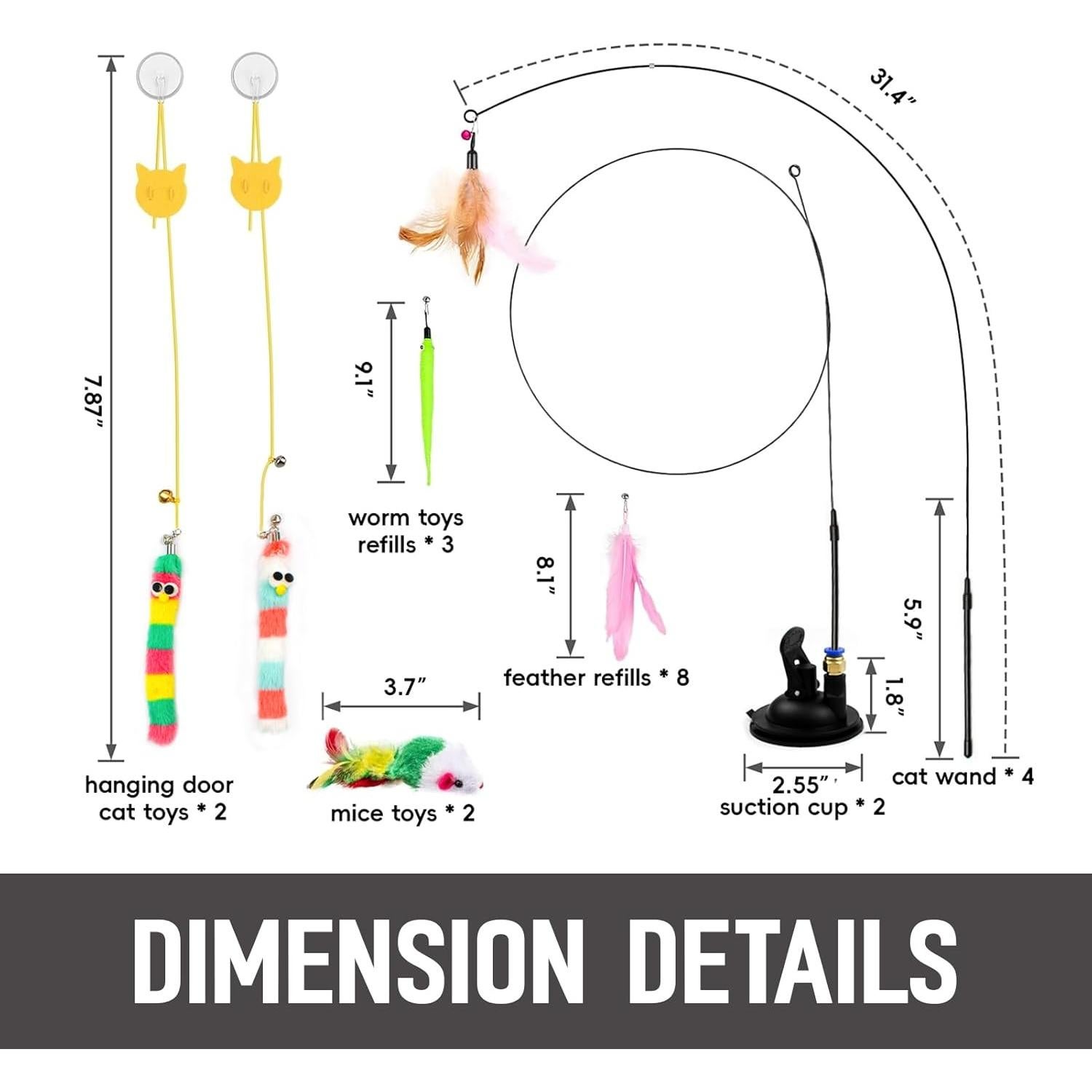 Juego de Juguetes Interactivos para Gatos BURCHLIFE 4 en 1