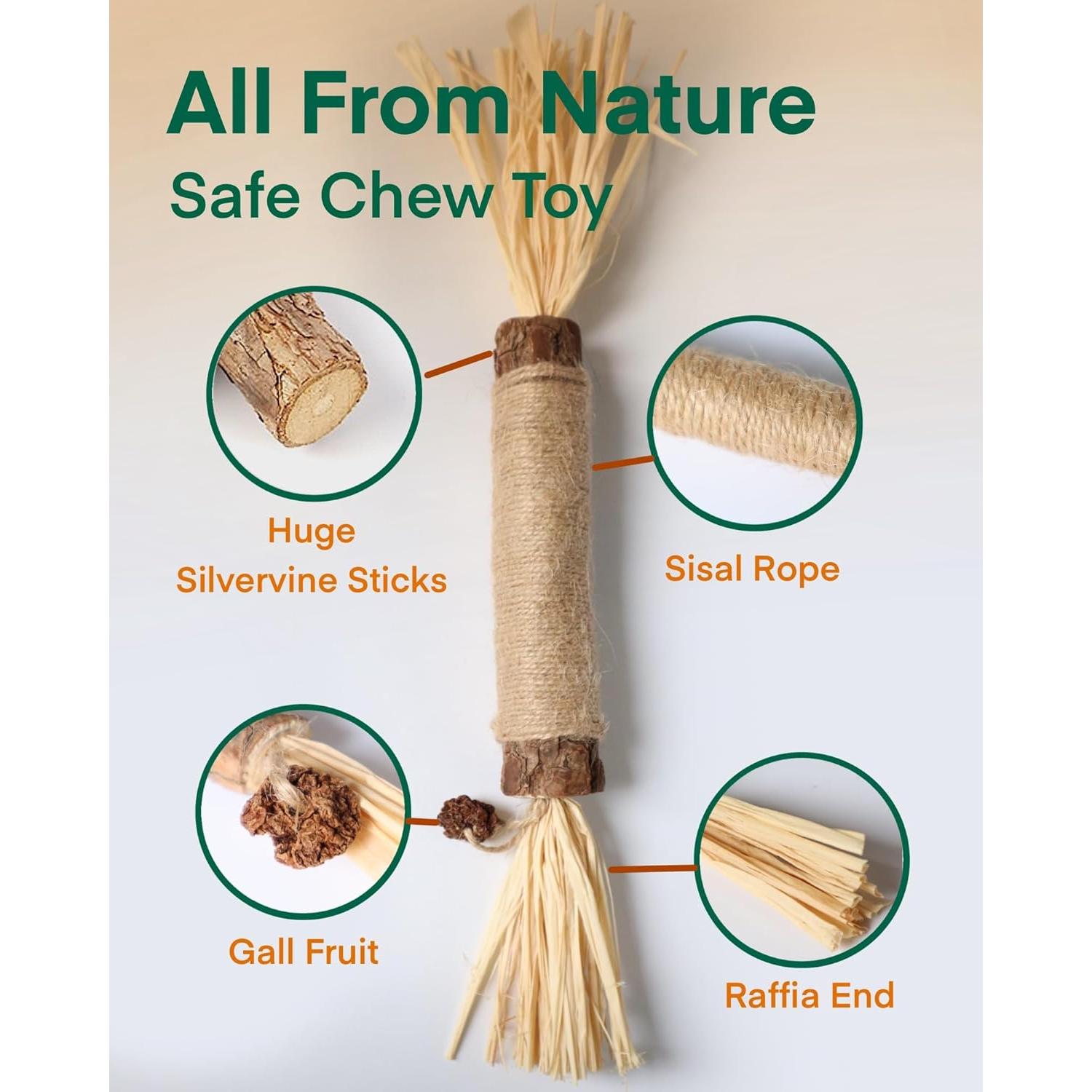 Palos de Silvervine Fokauiwo 38cm - Juguetes Dentales para Gatos