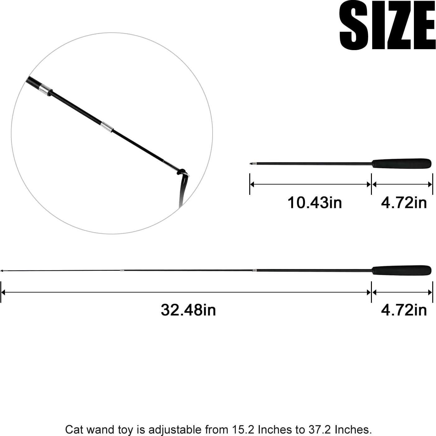 Juguete Interactivo para Gatos TTcat Varita con Plumas 94.8 cm