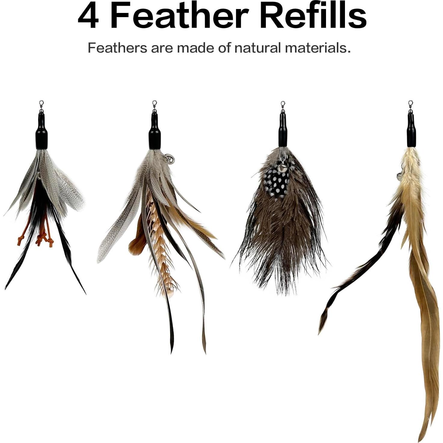 Juguete Interactivo para Gatos TTcat Varita con Plumas 94.8 cm