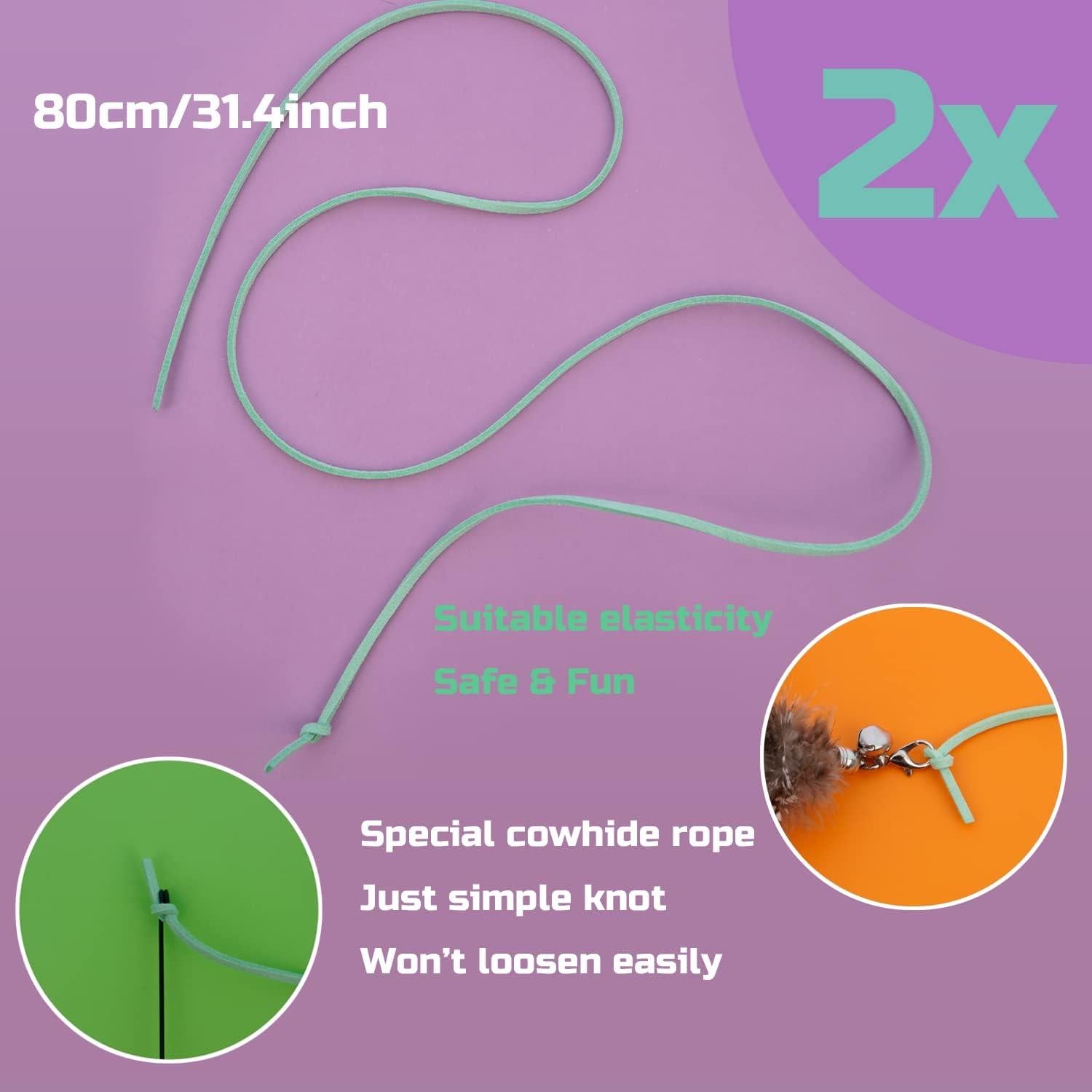 Kit de Juguetes Interactivos para Gatos FUPUSUN - 2 Varitas y 7 Recargas de Plumas