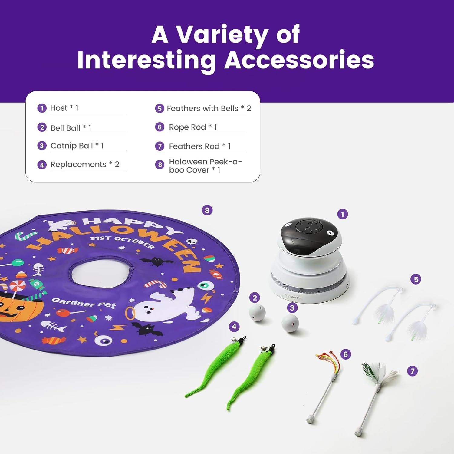 Juguete interactivo para gatos Gardner Pet 5 en 1 Halloween