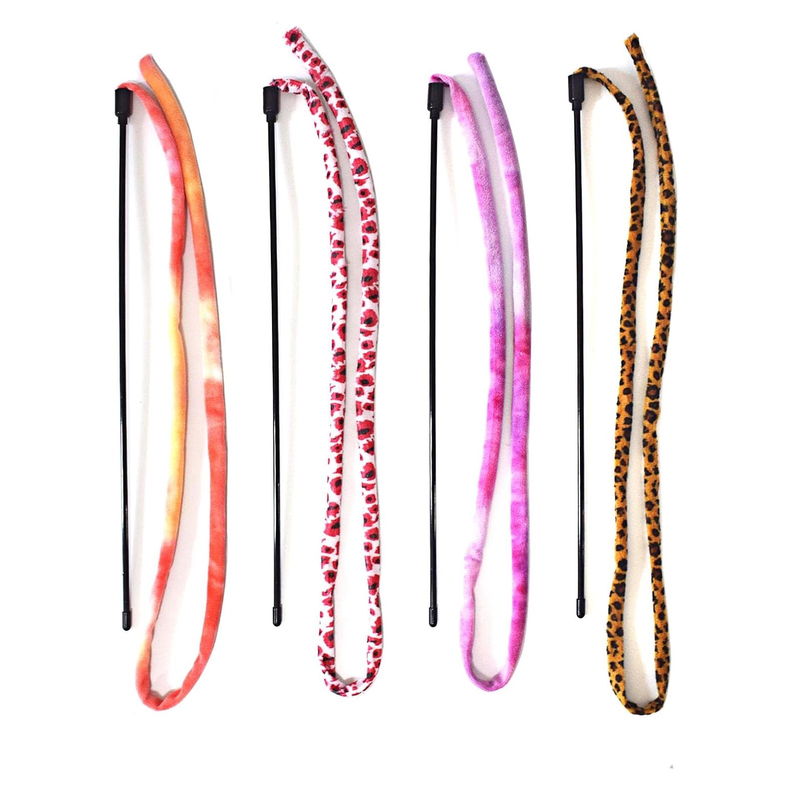 Juguetes Interactivos para Gatos IUHKBH - 4 Varitas de Felpa