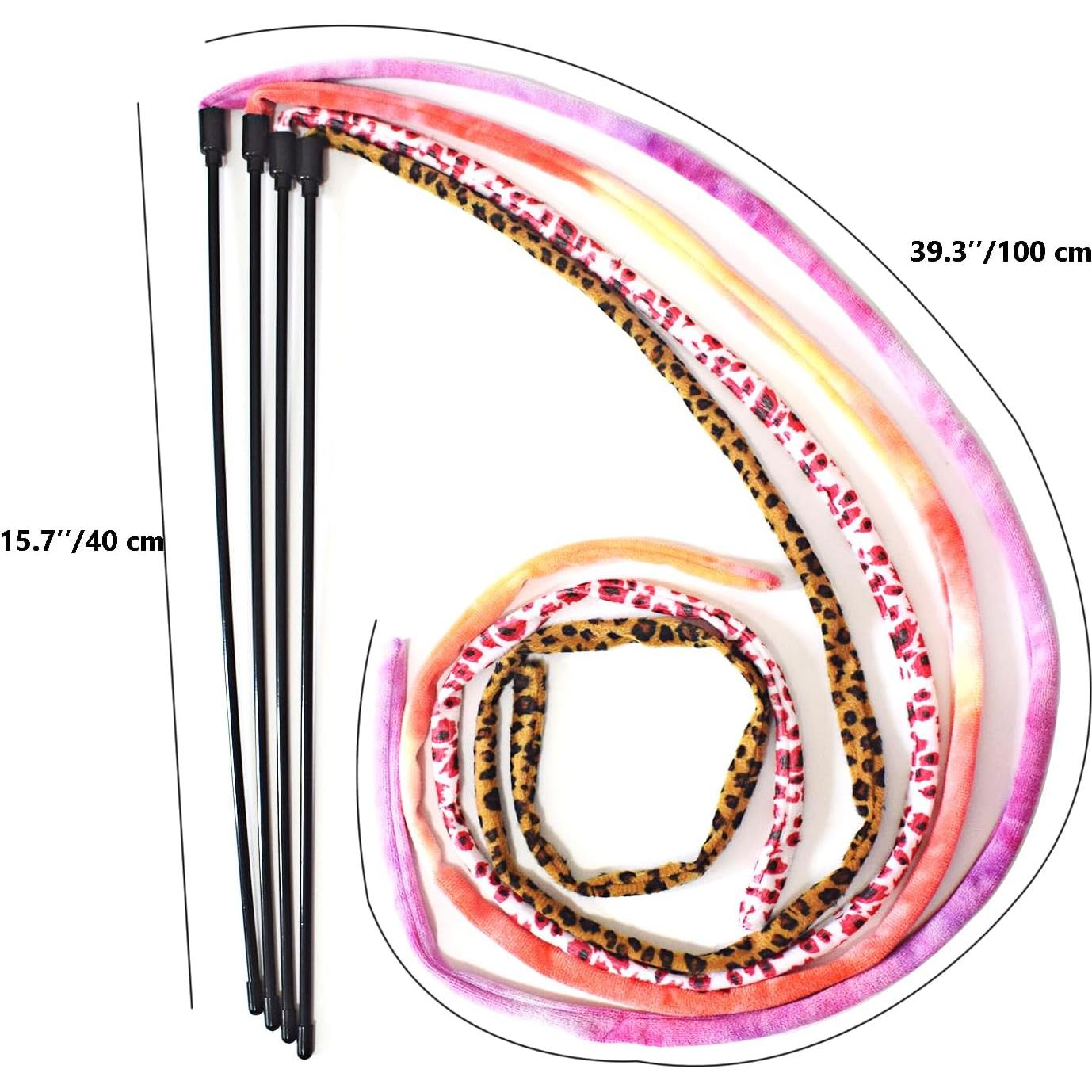 Juguetes Interactivos para Gatos IUHKBH - 4 Varitas de Felpa