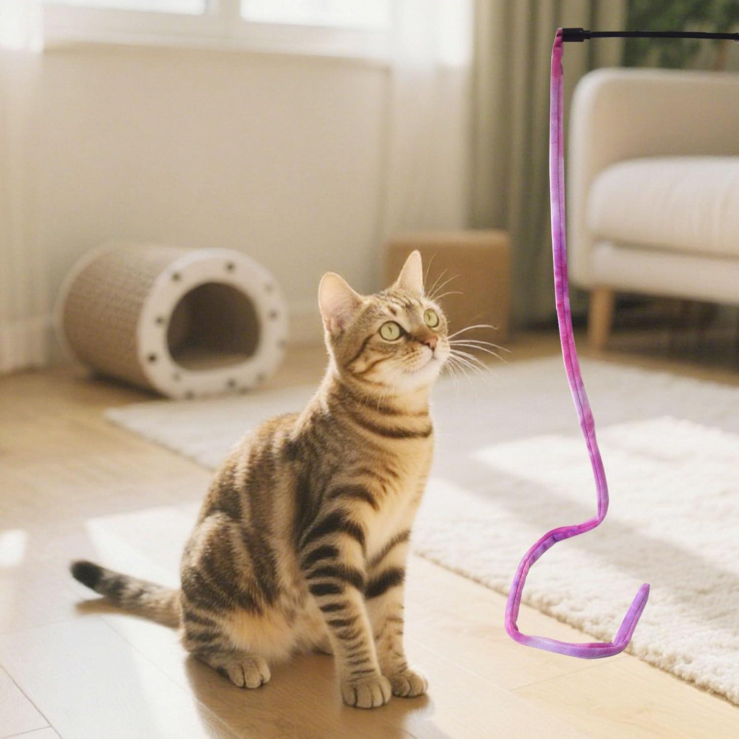 Juguetes Interactivos para Gatos IUHKBH - 4 Varitas de Felpa