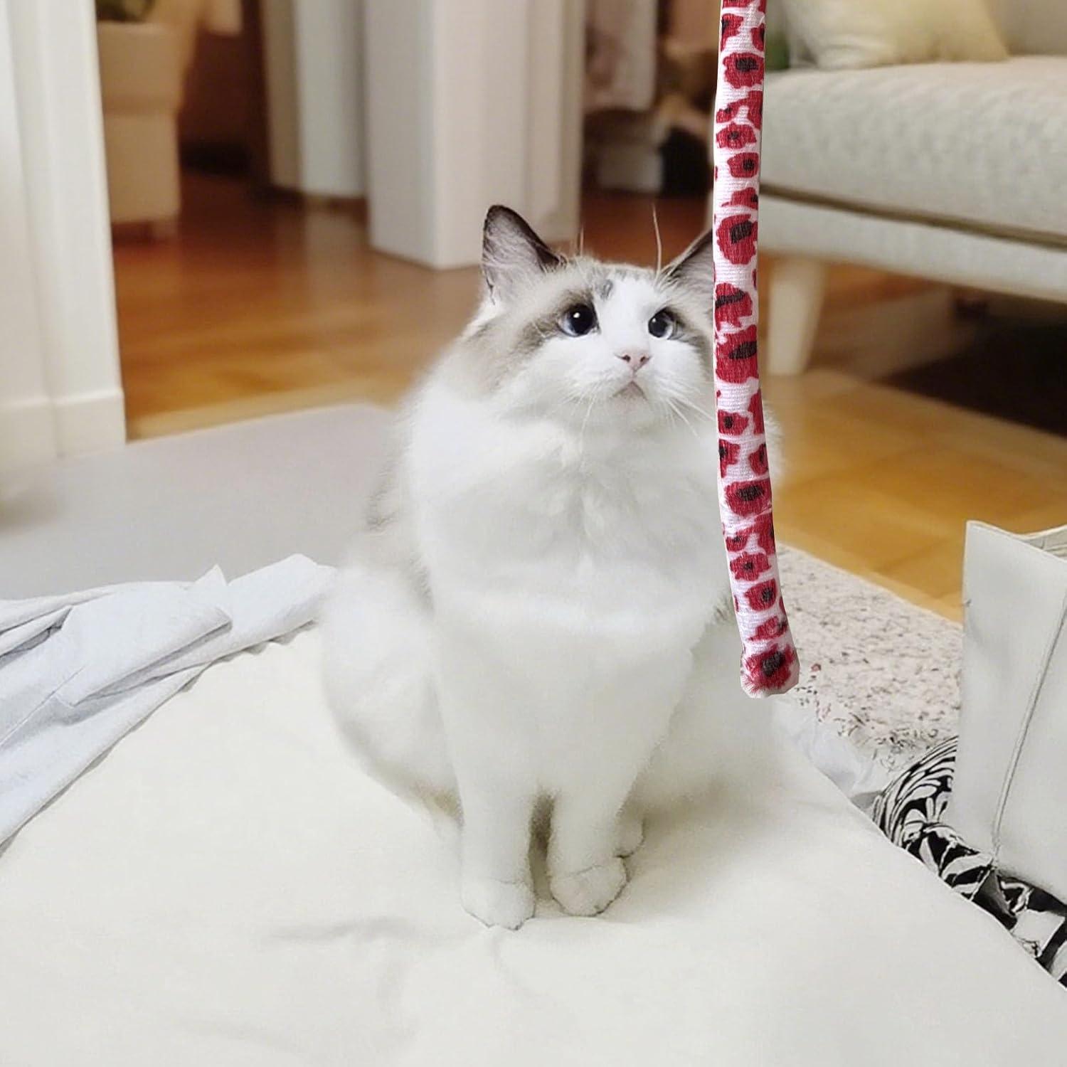 Juguetes Interactivos para Gatos IUHKBH - 4 Varitas de Felpa