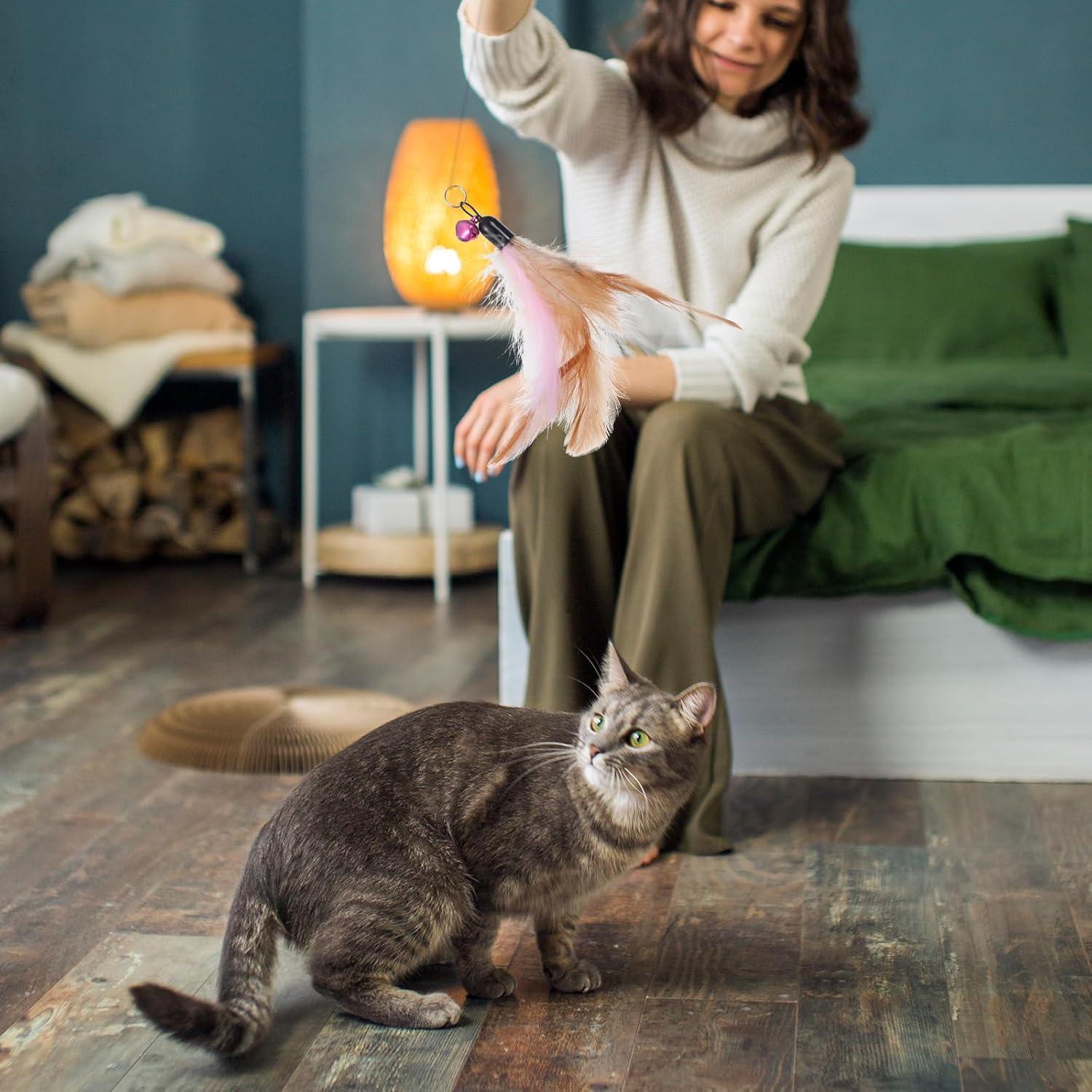 12 Repuestos de Plumas para Juguetes de Gato Kifmurase