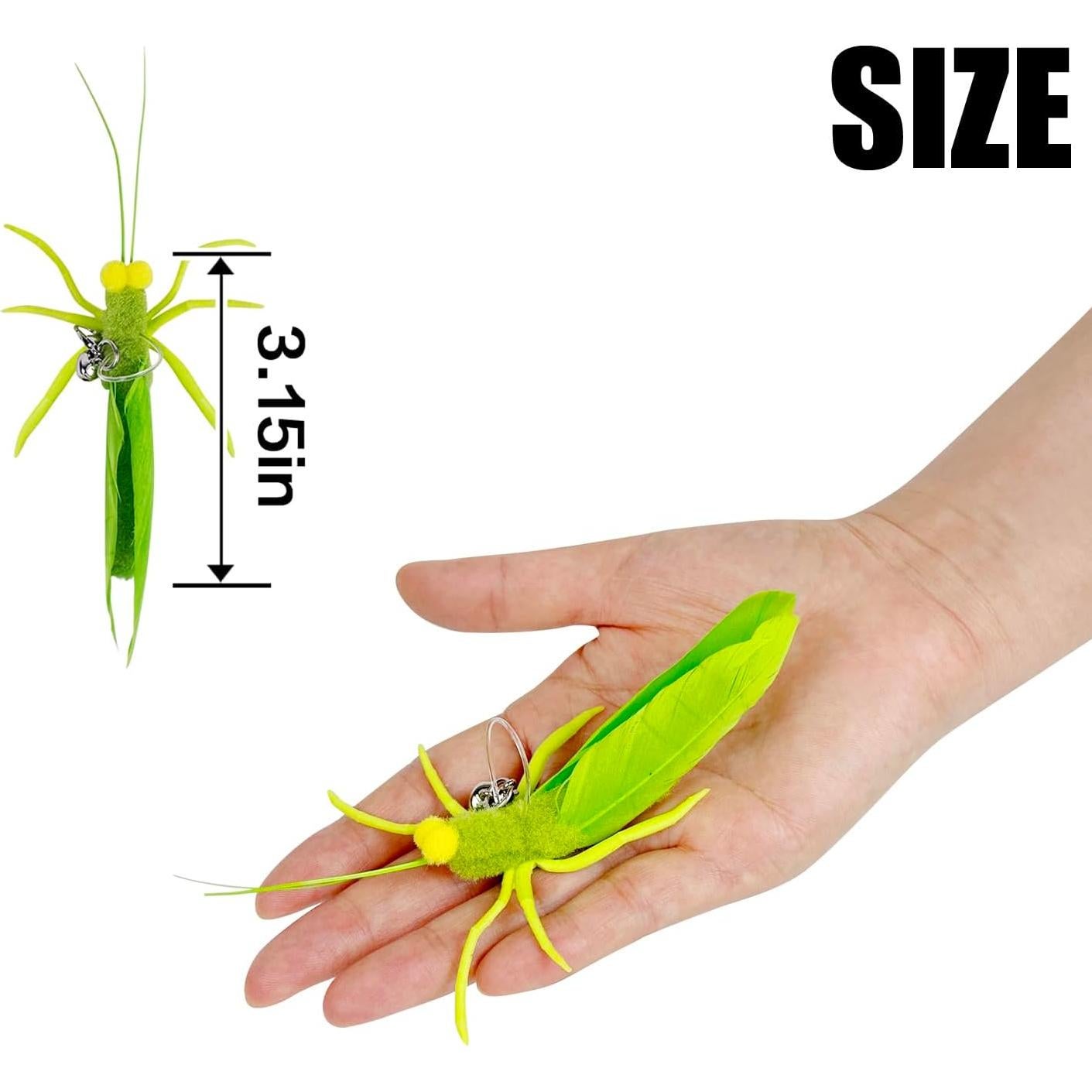 Repuestos de Plumas para Varita de Gato TTCAT 3 Pcs Saltamontes