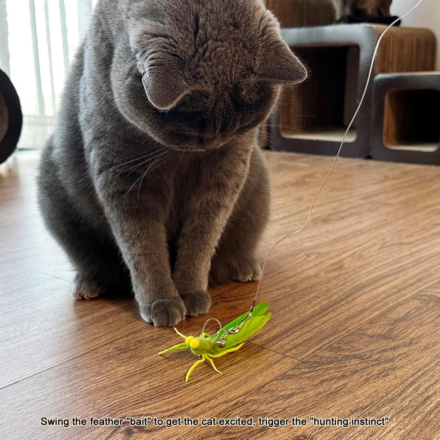 Repuestos de Plumas para Varita de Gato TTCAT 3 Pcs Saltamontes