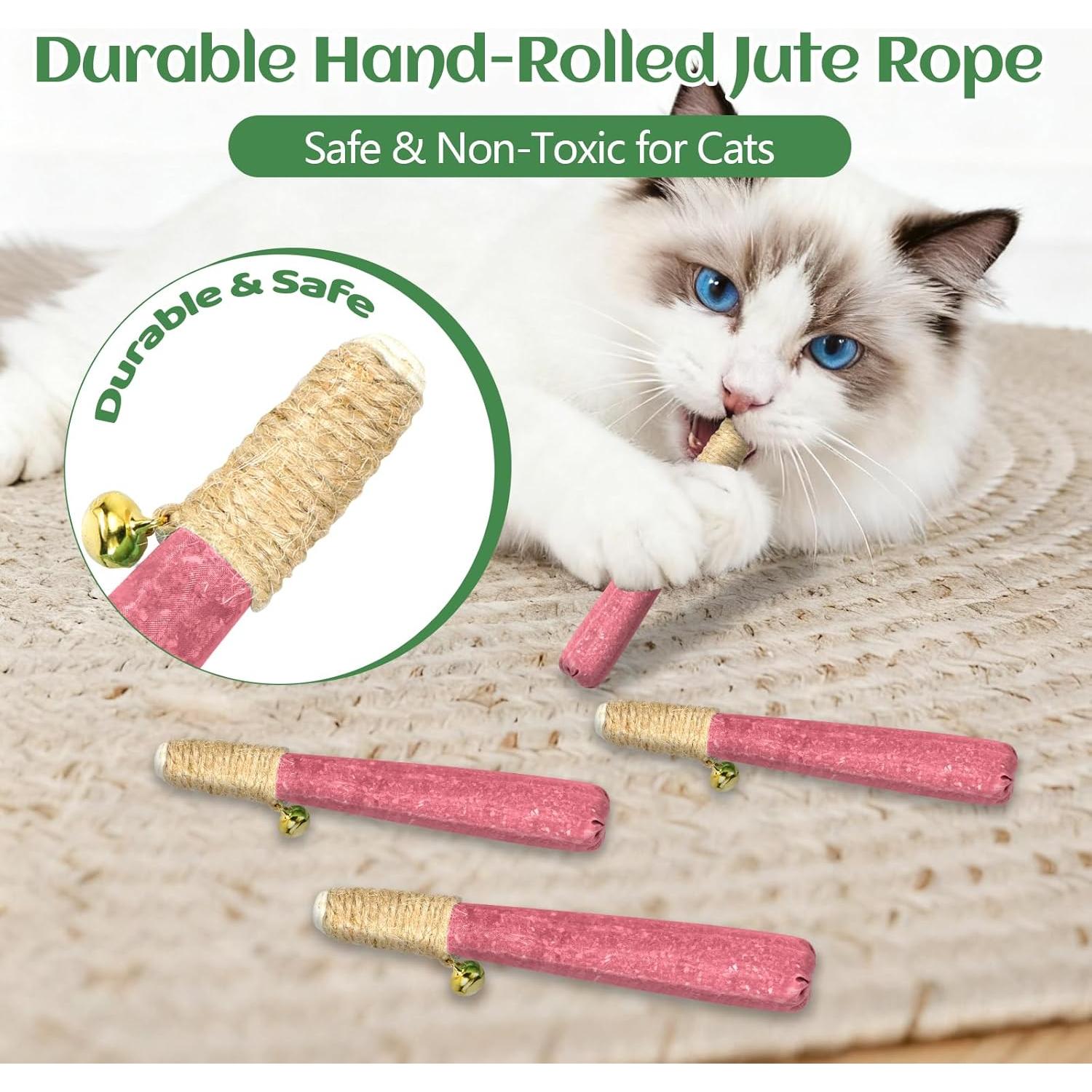 Paquete de 4 Juguetes para Gatos CealumVita con Hierba Gatera