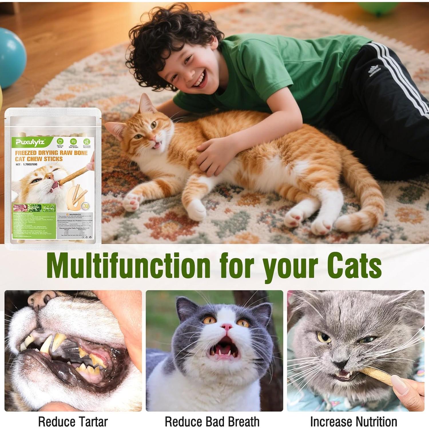 Palitos Masticables para Gato Puxulyiz 50g - Higiene Oral y Aliento Fresco