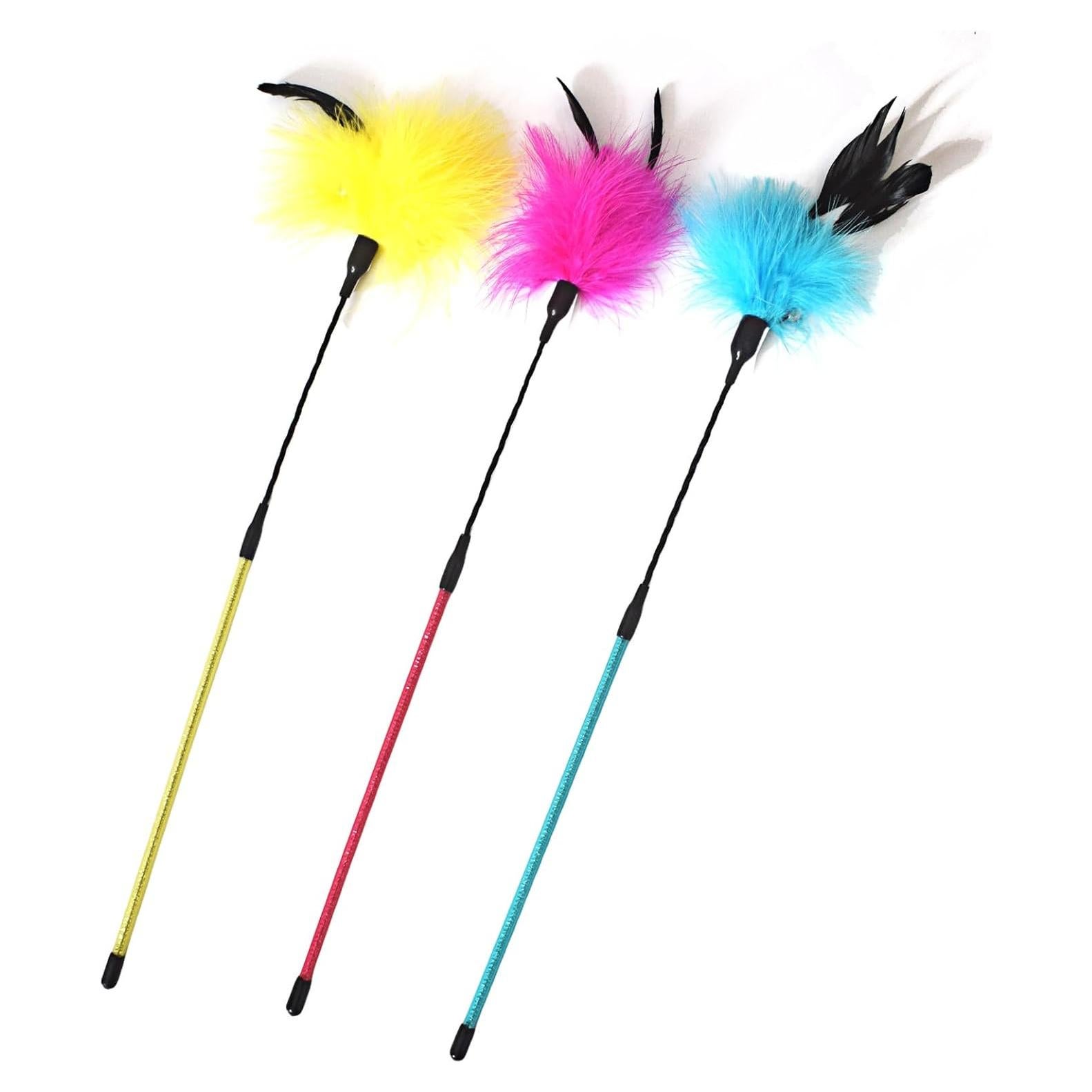Varitas Interactivas para Gatos IUHKBH - 3 Colores con Plumas