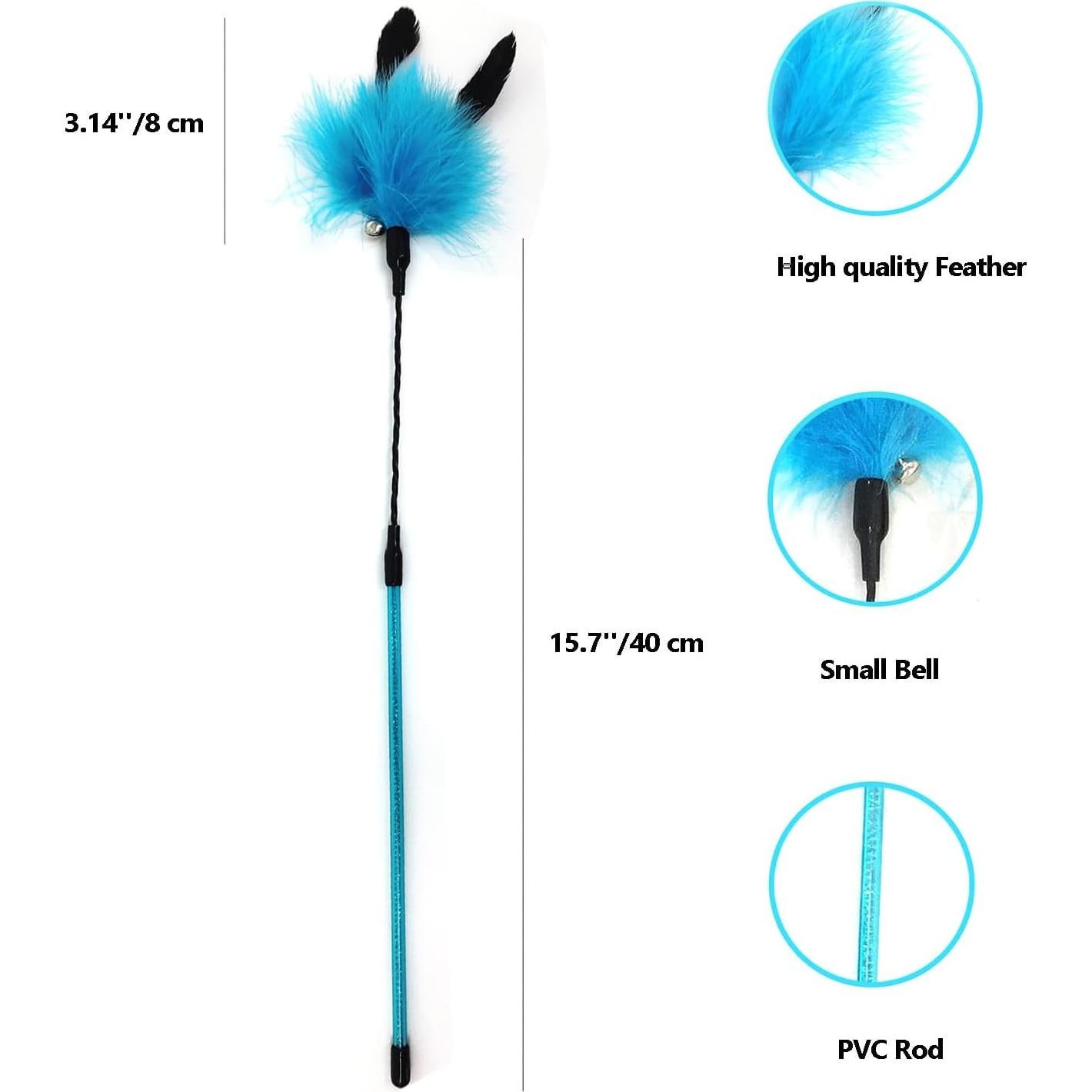 Varitas Interactivas para Gatos IUHKBH - 3 Colores con Plumas