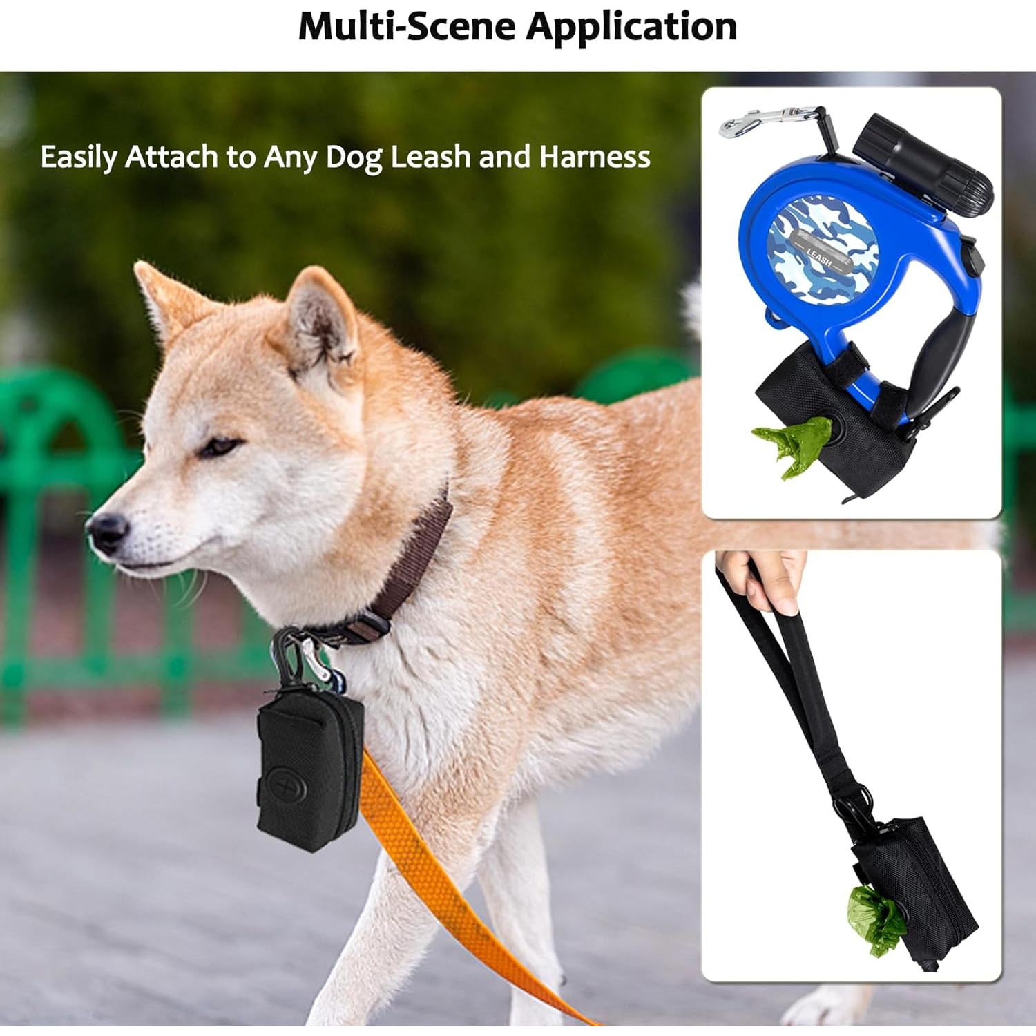 Soporte para bolsas de excremento de perro CAKOVANO + 80 bolsas