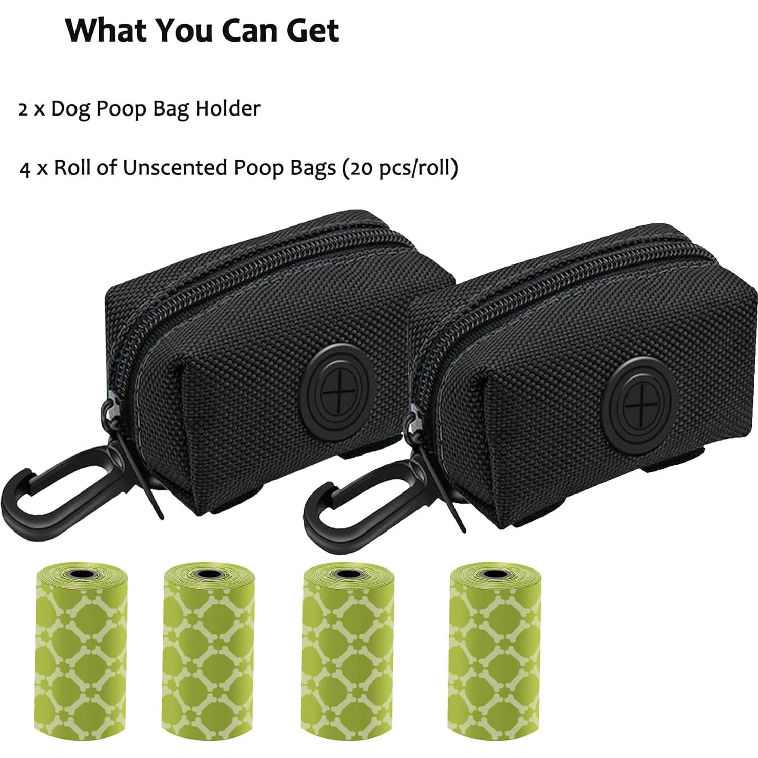 Soporte para bolsas de excremento de perro CAKOVANO + 80 bolsas