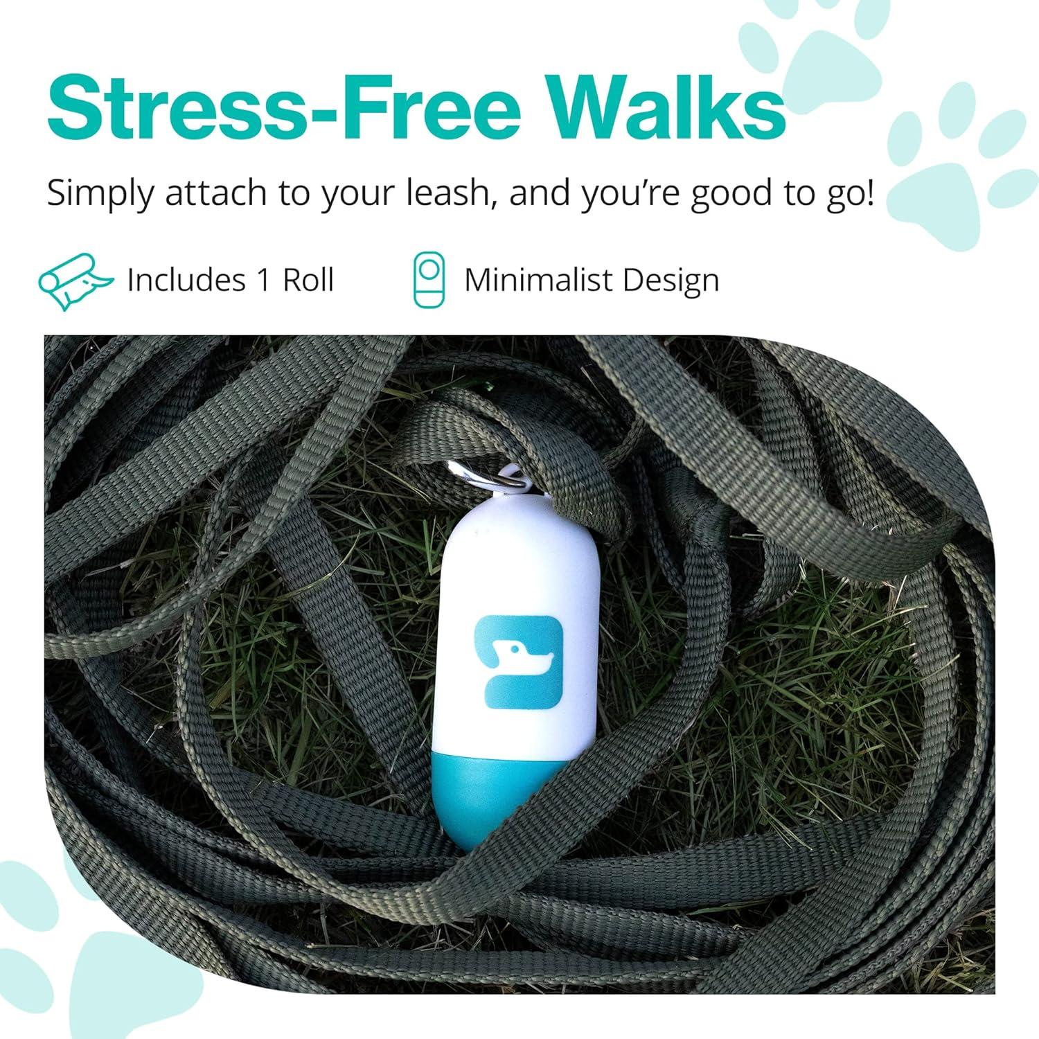 Dispensador de bolsas de excremento PawPail con clip - Incluye 15 bolsas