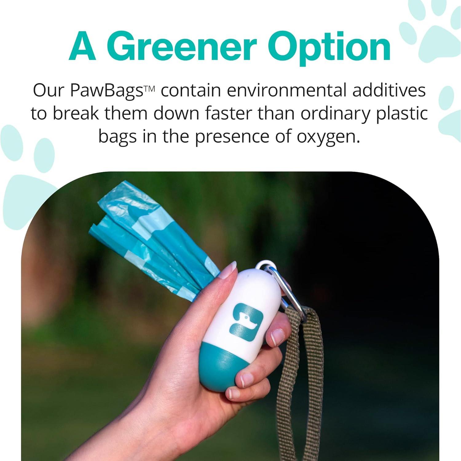 Dispensador de bolsas de excremento PawPail con clip - Incluye 15 bolsas