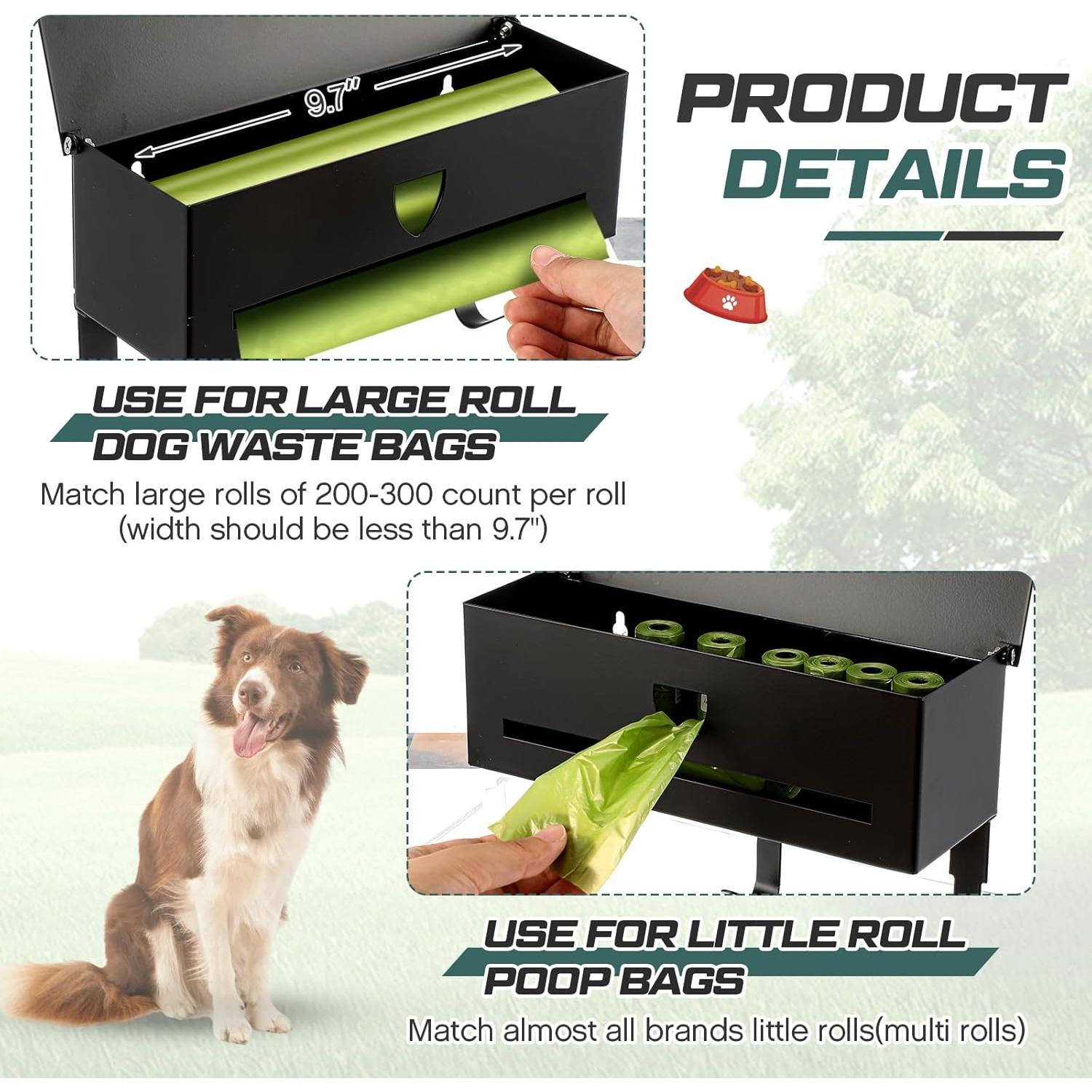 Dispensador de bolsas de excremento de perro Blulu metal negro