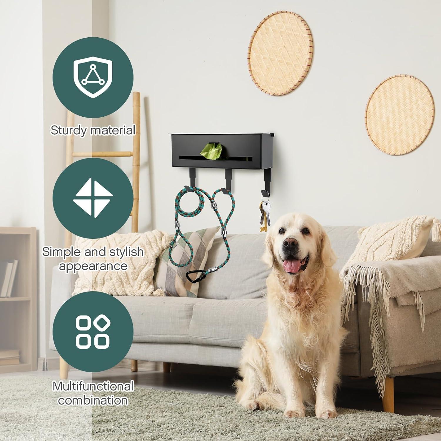 Dispensador de bolsas de excremento de perro Blulu metal negro