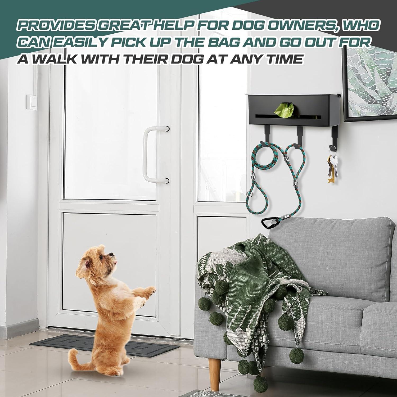 Dispensador de bolsas de excremento de perro Blulu metal negro