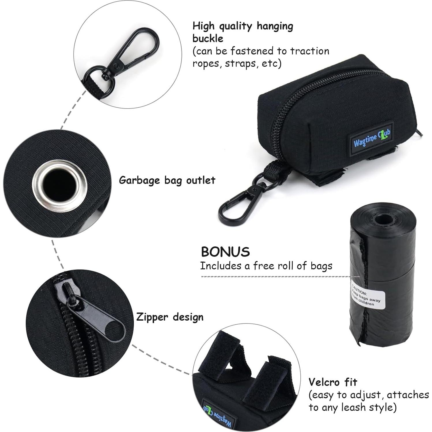 Soporte de Bolsa de Excremento para Perros Wagtime Club Negro