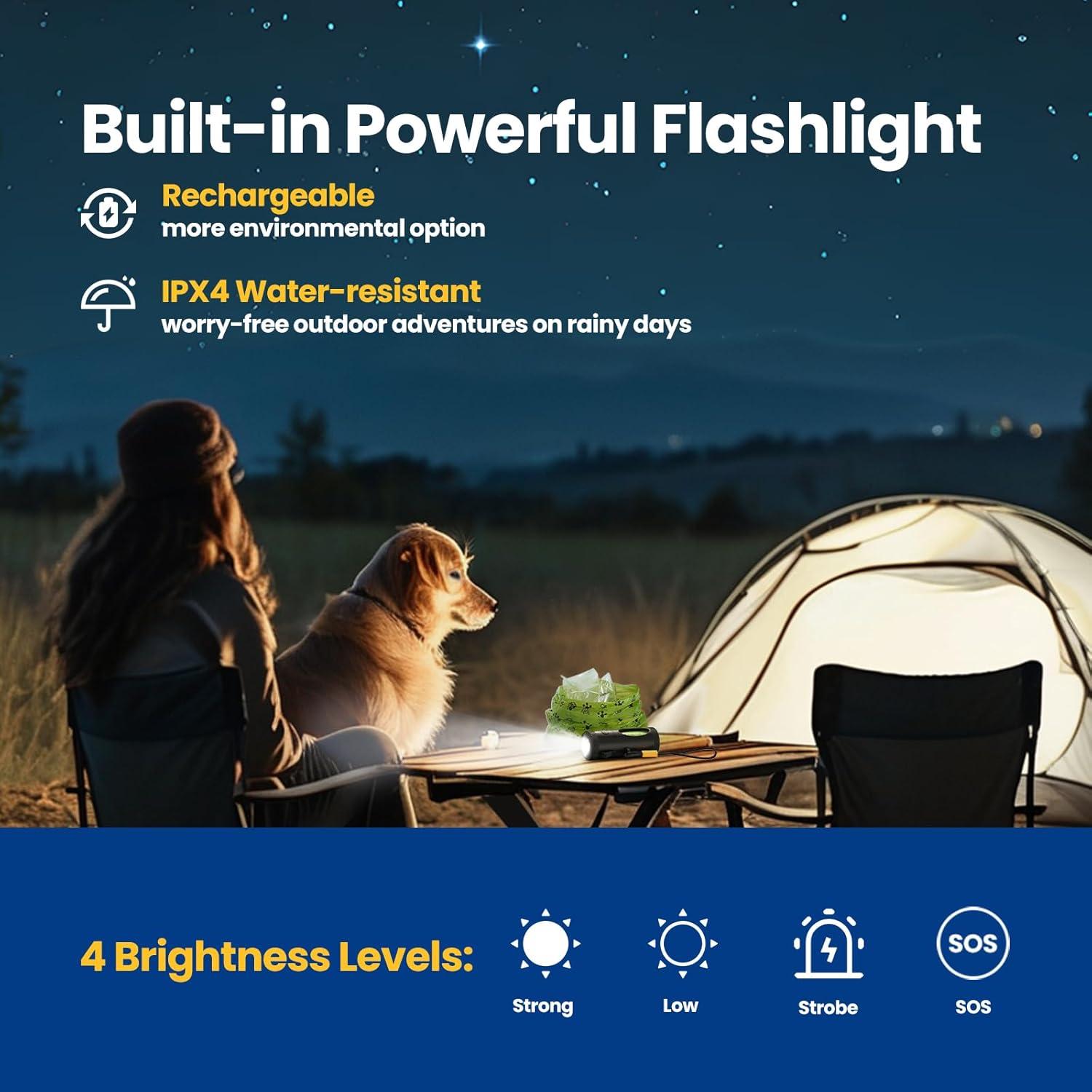 Dispensador de bolsas de excremento PawView con linterna LED