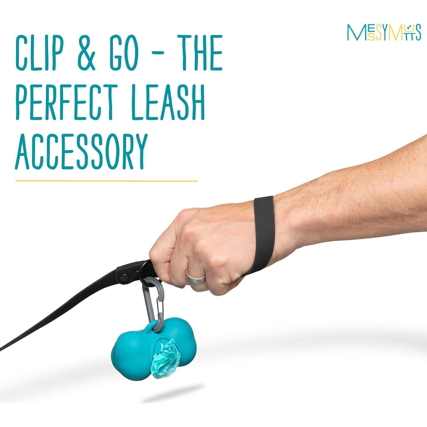 Soporte de Bolsa de Desechos para Perros Messy Mutts Verde - Incluye 15 Bolsas