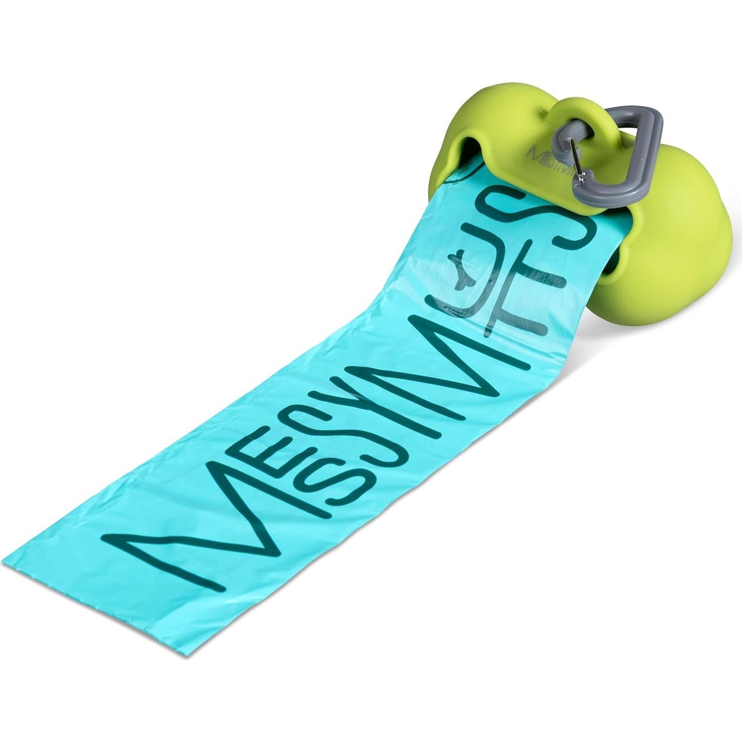 Soporte de Bolsa de Desechos para Perros Messy Mutts Verde - Incluye 15 Bolsas