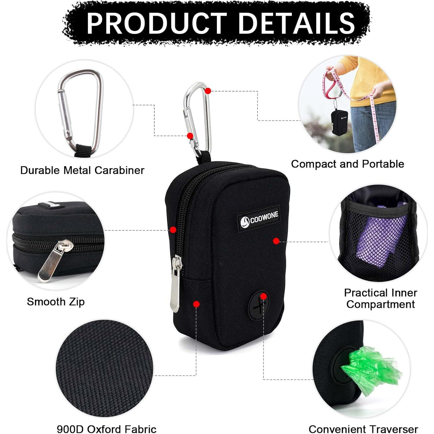 Bolsa para Golosinas y Desechos de Perro COOWONE Negra