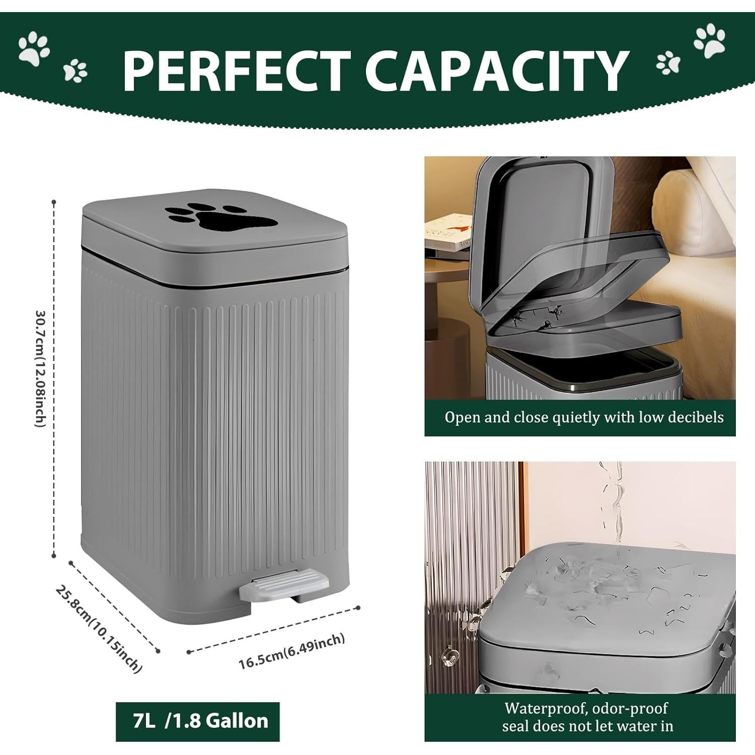 Cubeta de Basura para Excremento de Perro Kopuncare 5L Gris