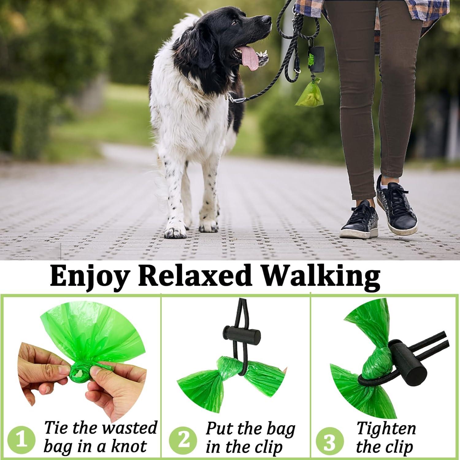 Soporte para bolsas de caca de perro CAKOVANO - 2 dispensadores + 30 bolsas