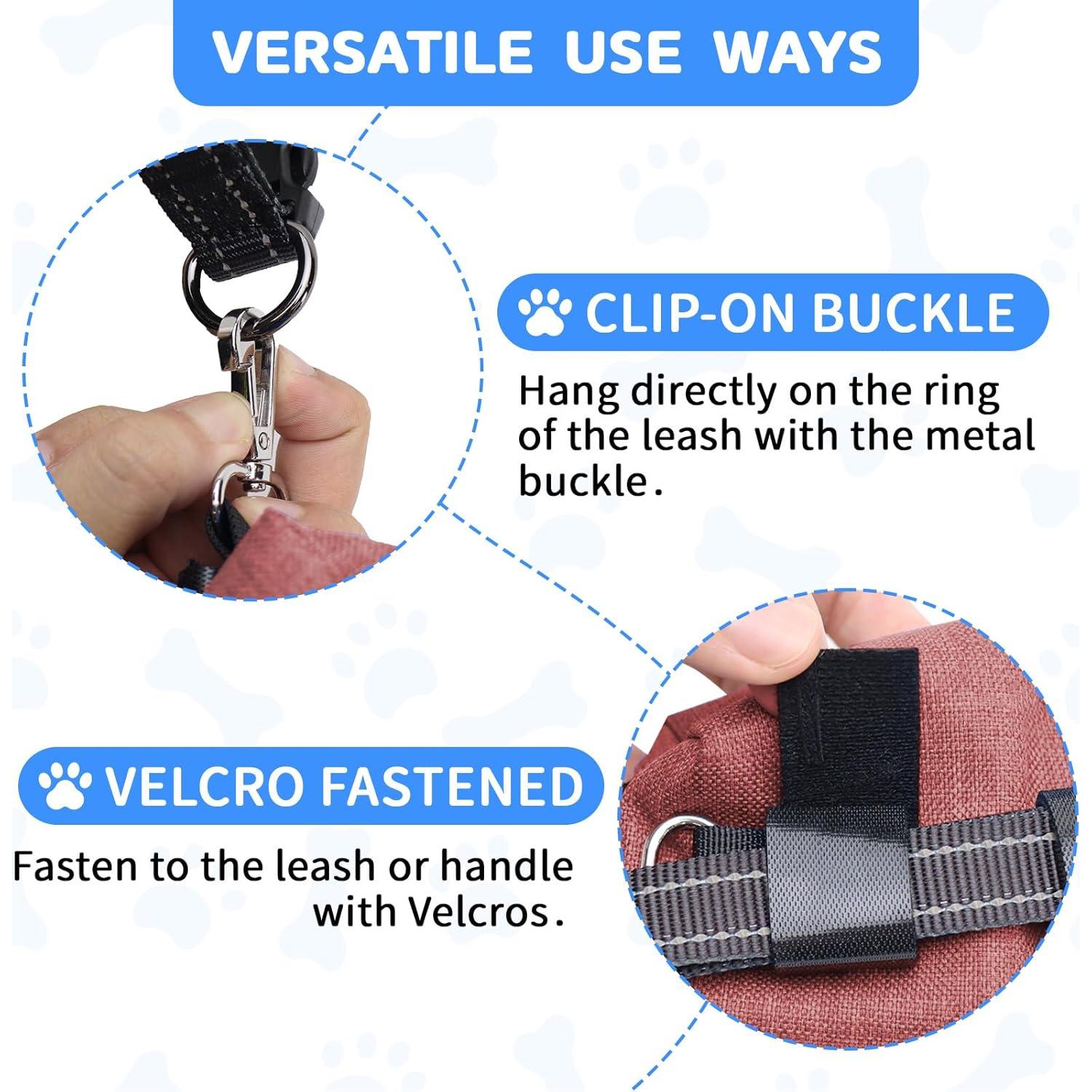 Soporte para bolsas de excremento de perro VOXGET Rojo con 2 bolsillos