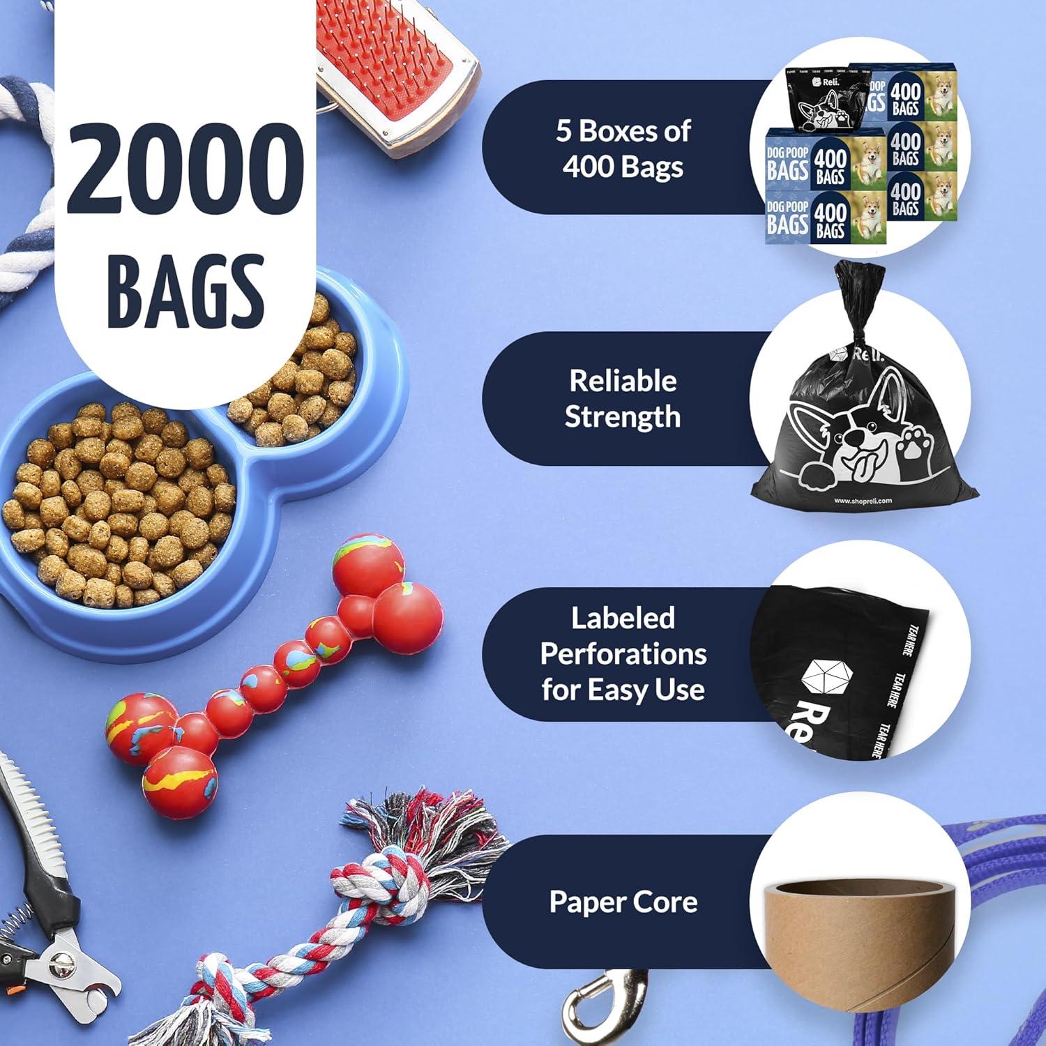 Bolsas de Excremento para Perros Reli. 2000 Unidades 22.86x33.02cm